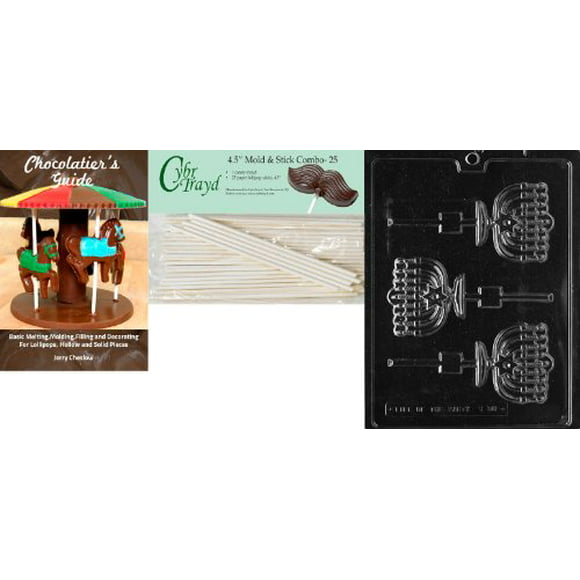 CybrtraydCasket Pretzel Pop Halloween Chocolate Candy Mold with Chocolatiers Guide 